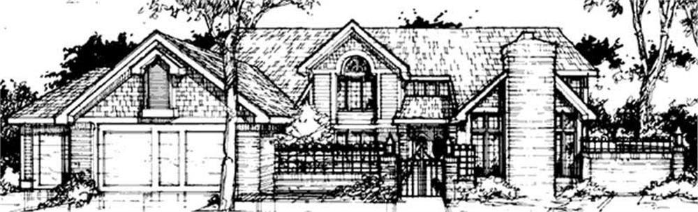 Front view of Country home (ThePlanCollection: House Plan #146-1123)