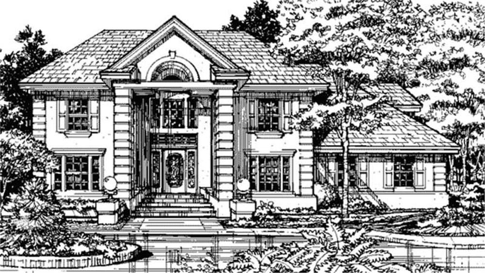 Home Plan Front Elevation of this 3-Bedroom,2493 Sq Ft Plan -146-1129