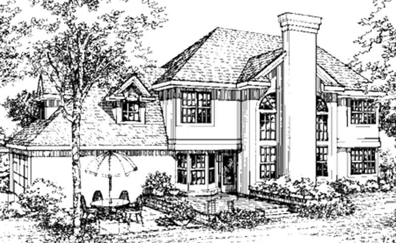 Home Plan Rear Elevation of this 3-Bedroom,2493 Sq Ft Plan -146-1129