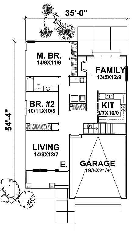 Floor Plan First Story of Country Plan #146-1137