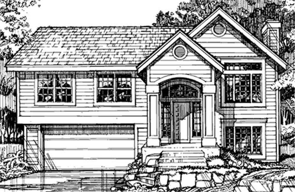 Front view of Country home (ThePlanCollection: House Plan #146-1138)