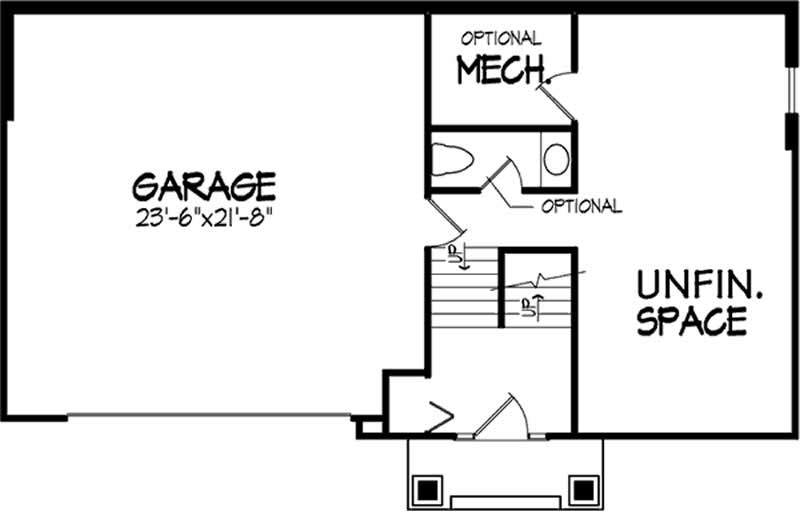 Floor Plan Basement of Country Plan #146-1138