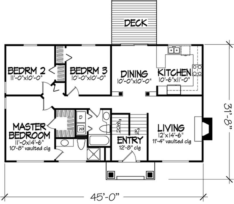 Floor Plan First Story of Country Plan #146-1138