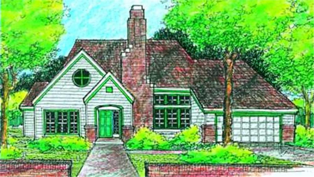 Front view of Country home (ThePlanCollection: House Plan #146-1140)