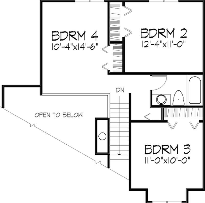 Floor Plan Second Story of Country Plan #146-1144