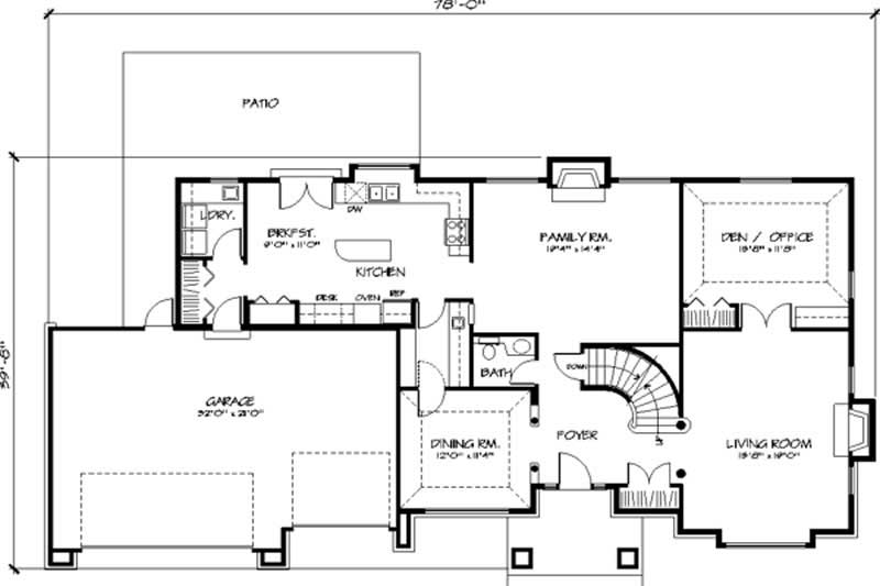 Floor Plan First Story of Country Plan #146-1147