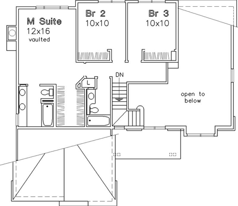 Floor Plan Second Story of Country Plan #146-1148