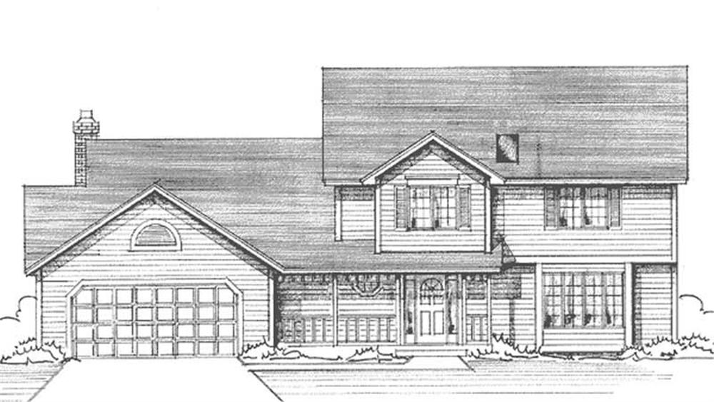 Front view of Country home (ThePlanCollection: House Plan #146-1163)