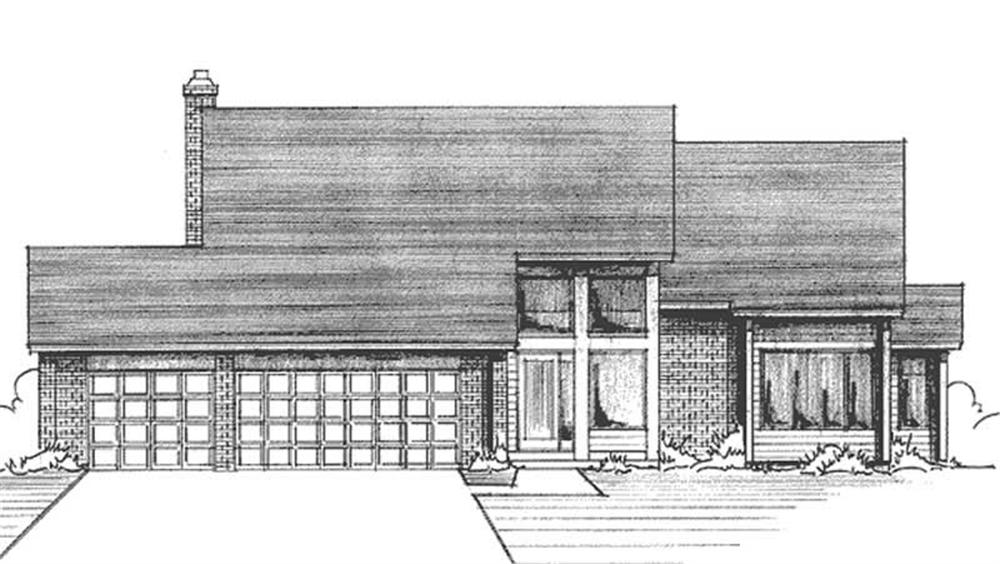 Front view of Craftsman home (ThePlanCollection: House Plan #146-1166)