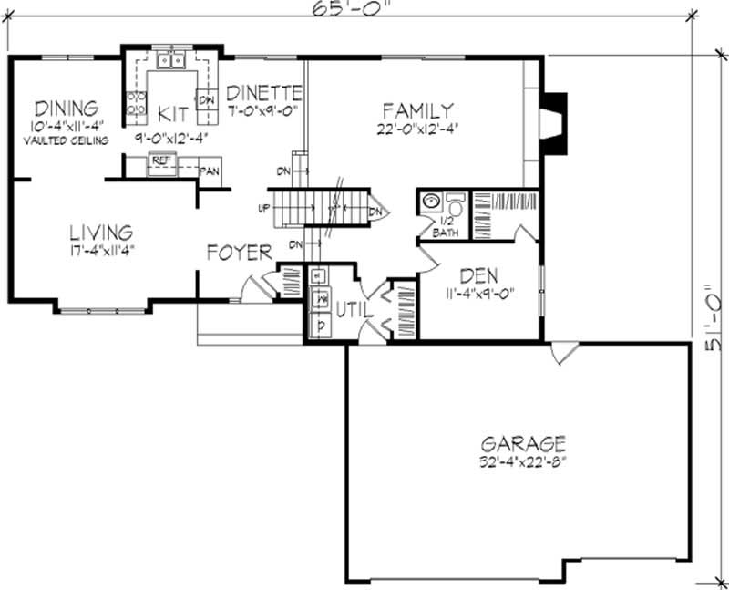 Floor Plan Basement of Tudor Plan #146-1167