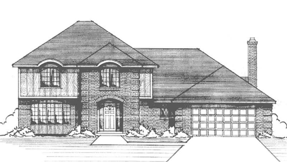 Front view of European home (ThePlanCollection: House Plan #146-1178)