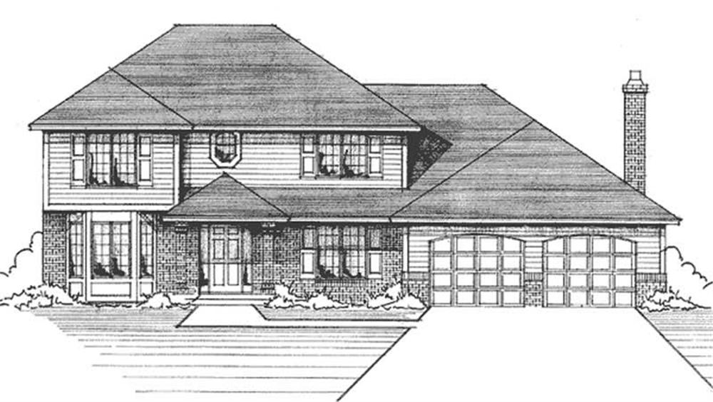 Front view of Traditional home (ThePlanCollection: House Plan #146-1179)