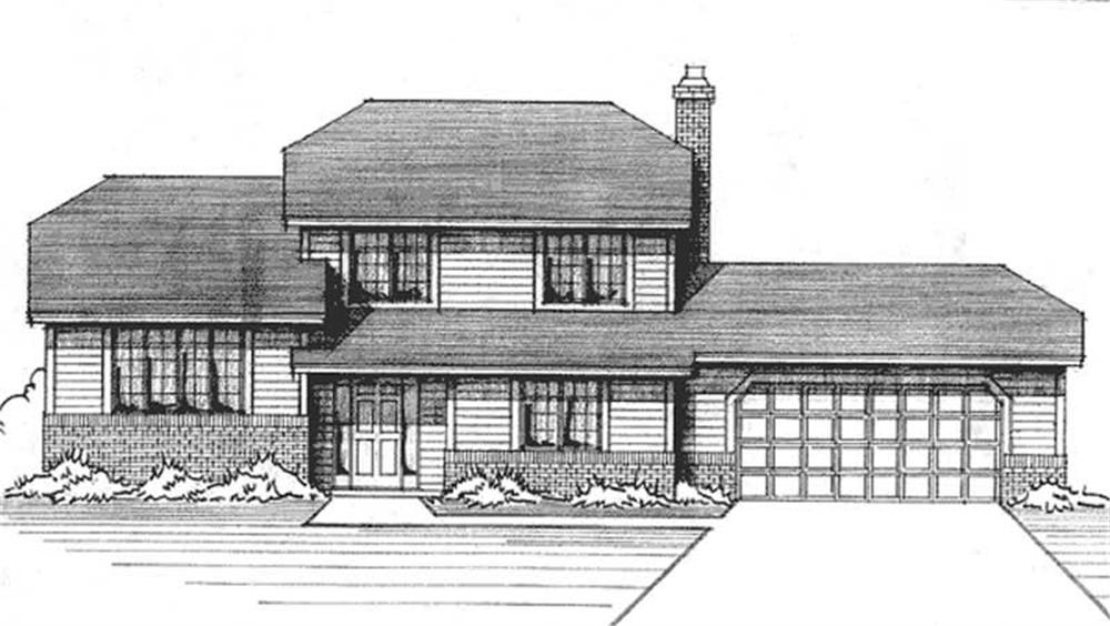 Front view of Traditional home (ThePlanCollection: House Plan #146-1180)