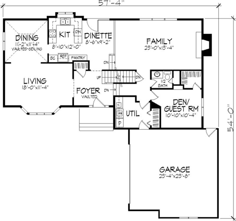 Floor Plan First Story of European Plan #146-1183