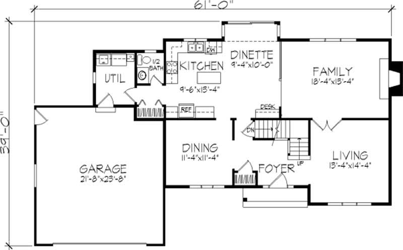 Floor Plan First Story of French Plan #146-1192