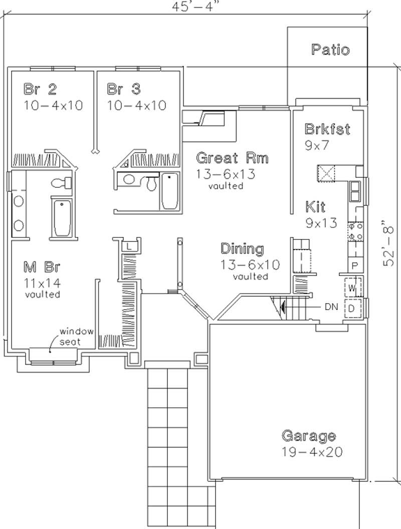 Floor Plan First Story of Country Plan #146-1198