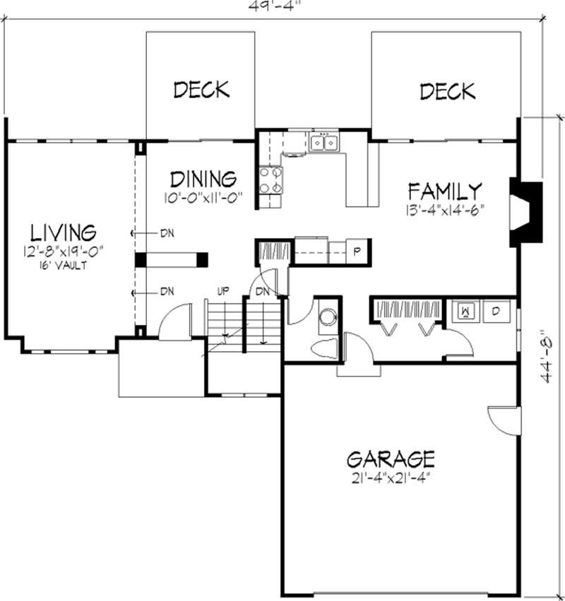 Floor Plan First Story of Country Plan #146-1201