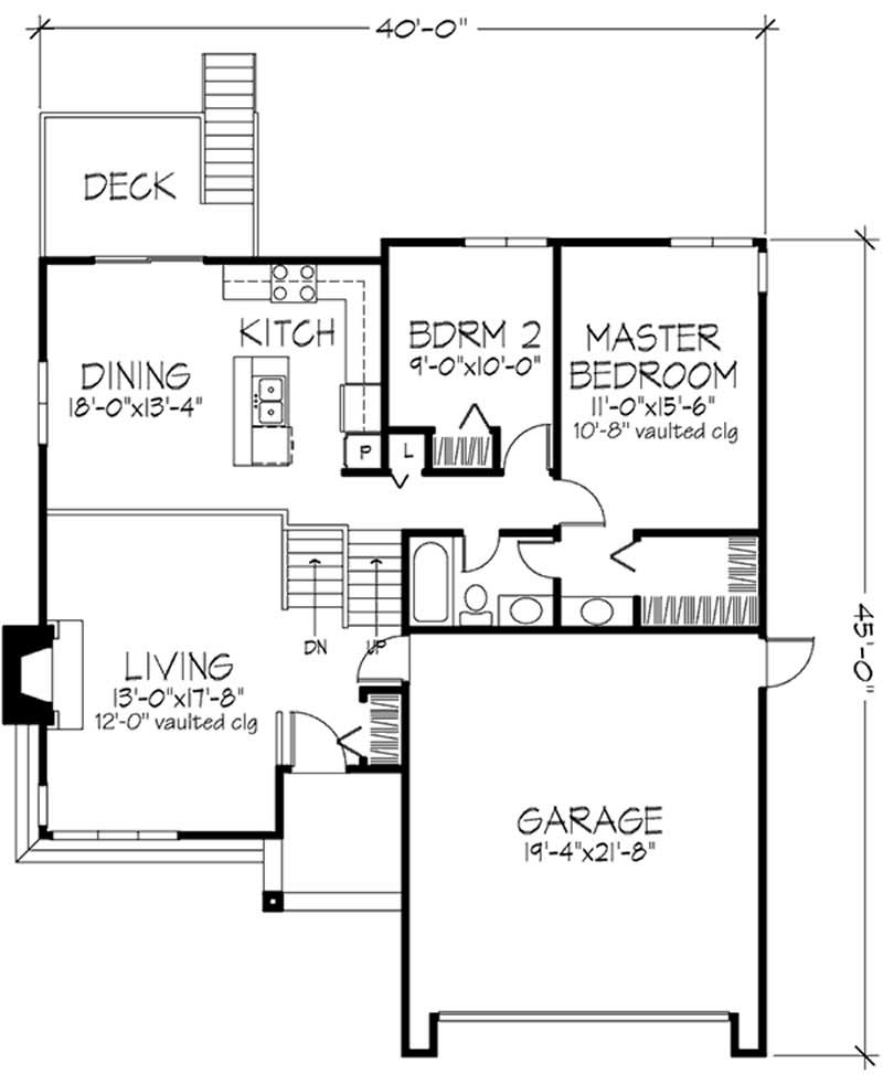 Floor Plan First Story of Country Plan #146-1203