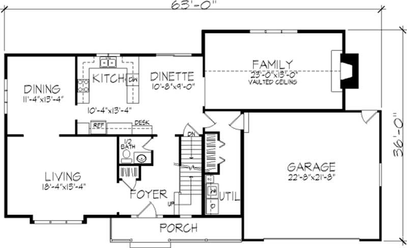 Floor Plan First Story of Country Plan #146-1207