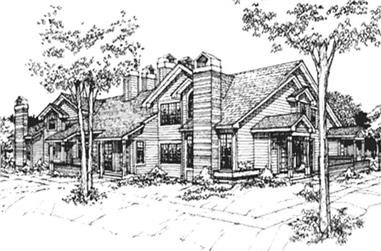 2-Bedroom, 1194 Sq Ft Multi-Unit House Plan - 146-1216 - Front Exterior