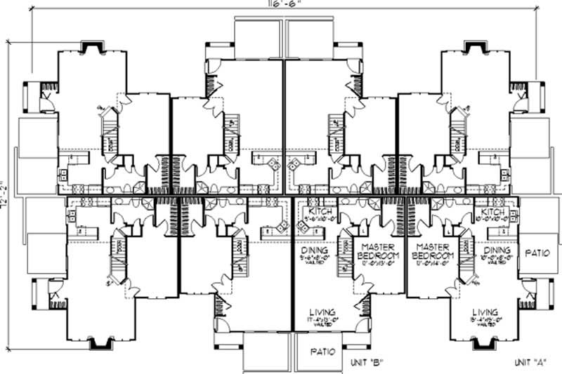 Floor Plan First Story of Multi-Unit Plan #146-1216