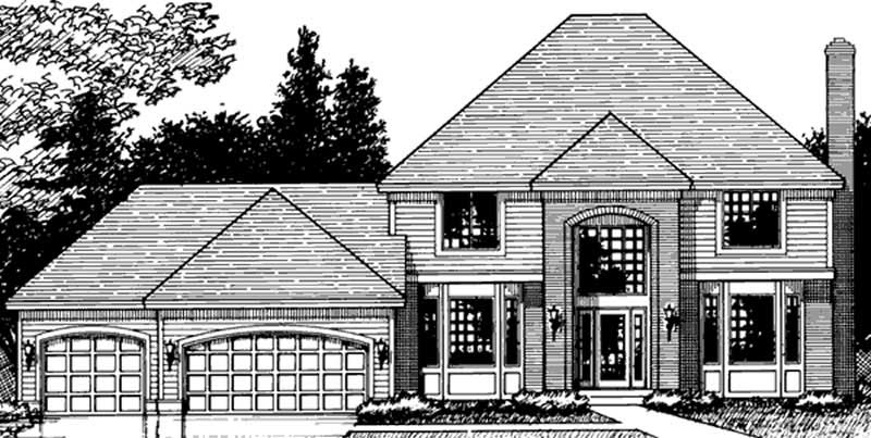 Home Plan Front Elevation of this 4-Bedroom,2618 Sq Ft Plan -146-1219