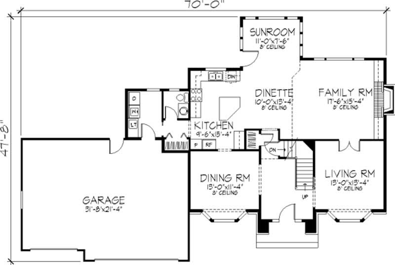 Floor Plan First Story of European Plan #146-1219