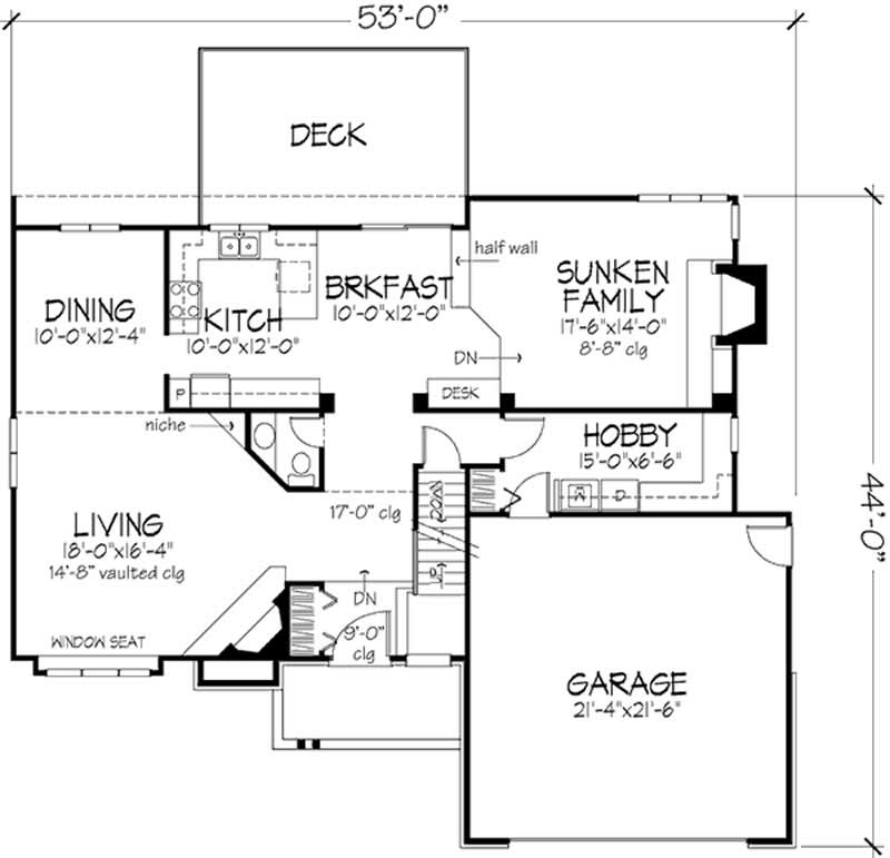 Floor Plan First Story of Country Plan #146-1226