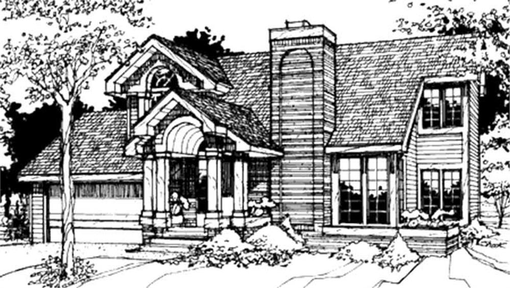 Front view of Contemporary home (ThePlanCollection: House Plan #146-1228)