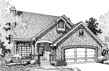 3-Bedroom, 1667 Sq Ft 1 1/2 Story House Plan - 146-1247 - Front Exterior