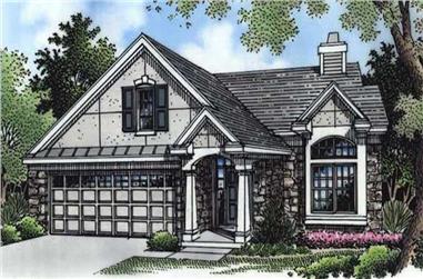 3-Bedroom, 1700 Sq Ft 1 1/2 Story House Plan - 146-1252 - Front Exterior