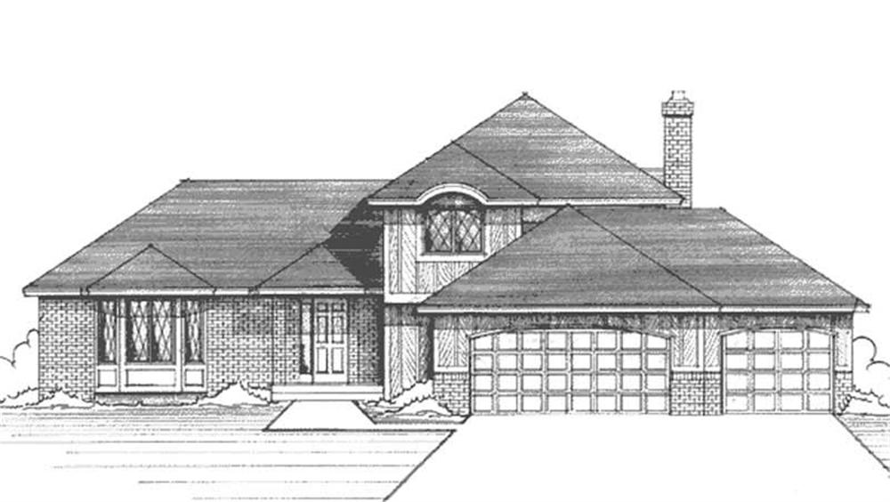 Front view of European home (ThePlanCollection: House Plan #146-1254)