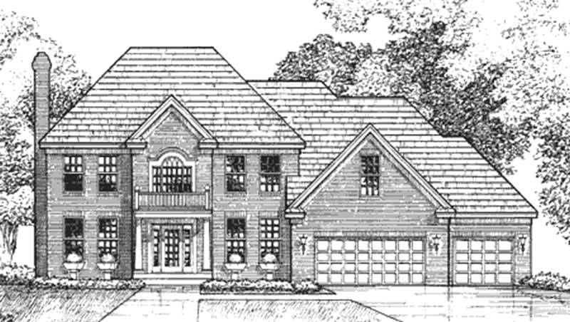 Home Plan Front Elevation of this 3-Bedroom,3015 Sq Ft Plan -146-1265