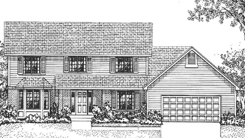 Home Plan Front Elevation of this 4-Bedroom,2258 Sq Ft Plan -146-1267