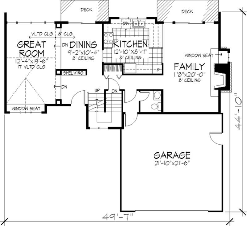 Floor Plan First Story of Country Plan #146-1274
