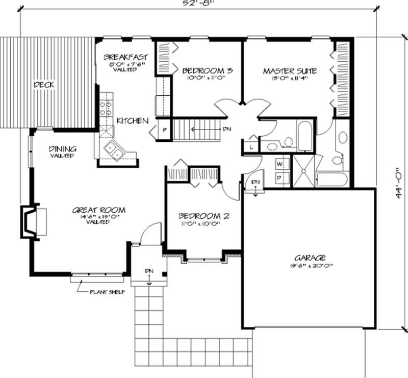 Floor Plan First Story of Country Plan #146-1277
