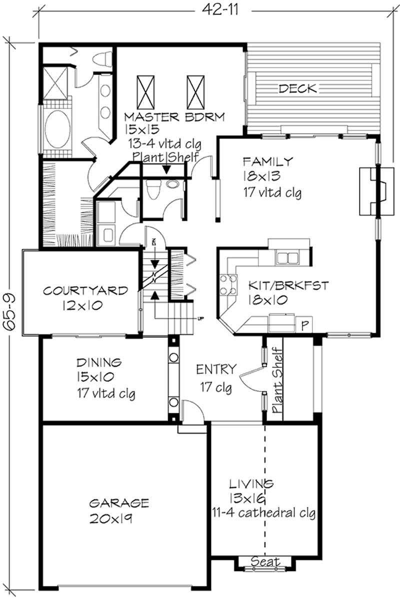 Floor Plan First Story of Cape Cod Plan #146-1279