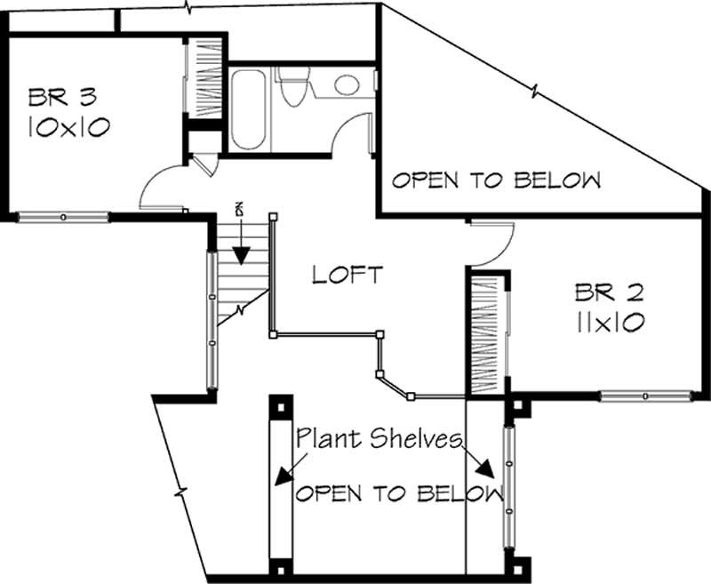 Floor Plan Second Story of Cape Cod Plan #146-1279