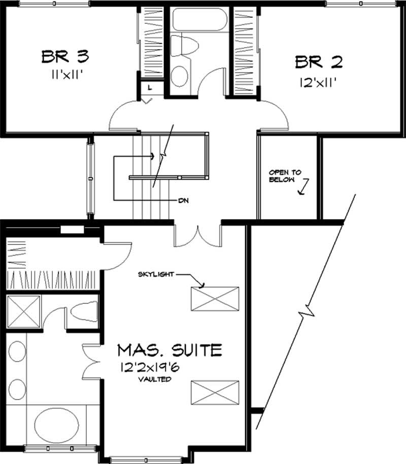 Floor Plan Second Story of Country Plan #146-1280