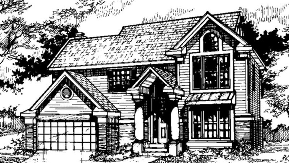Front view of Traditional home (ThePlanCollection: House Plan #146-1289)