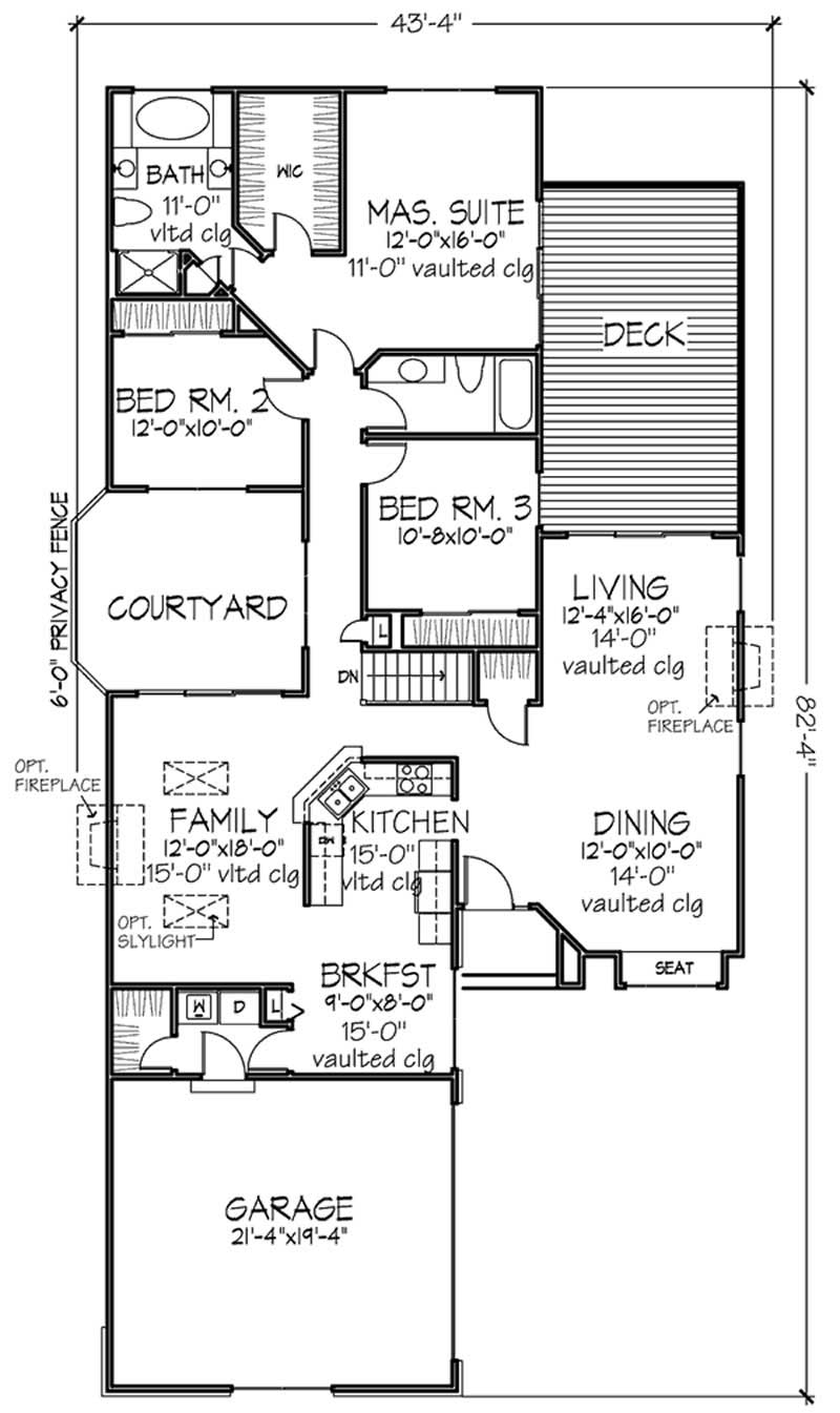 Floor Plan First Story of Country Plan #146-1293