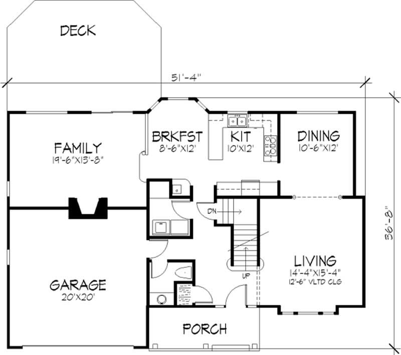 Floor Plan First Story of Country Plan #146-1297