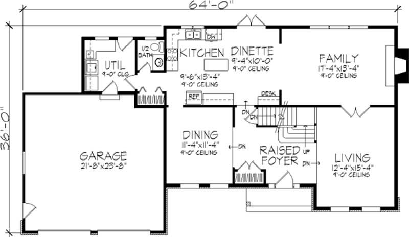 Floor Plan First Story of French Plan #146-1299