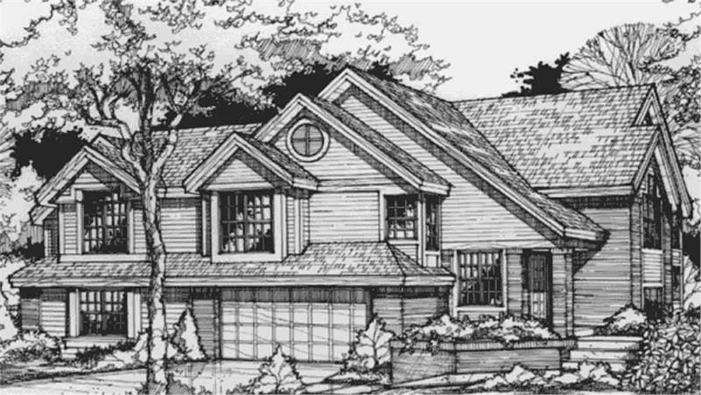 Front view of Duplex/Multi-Unit home (ThePlanCollection: House Plan #146-1322)