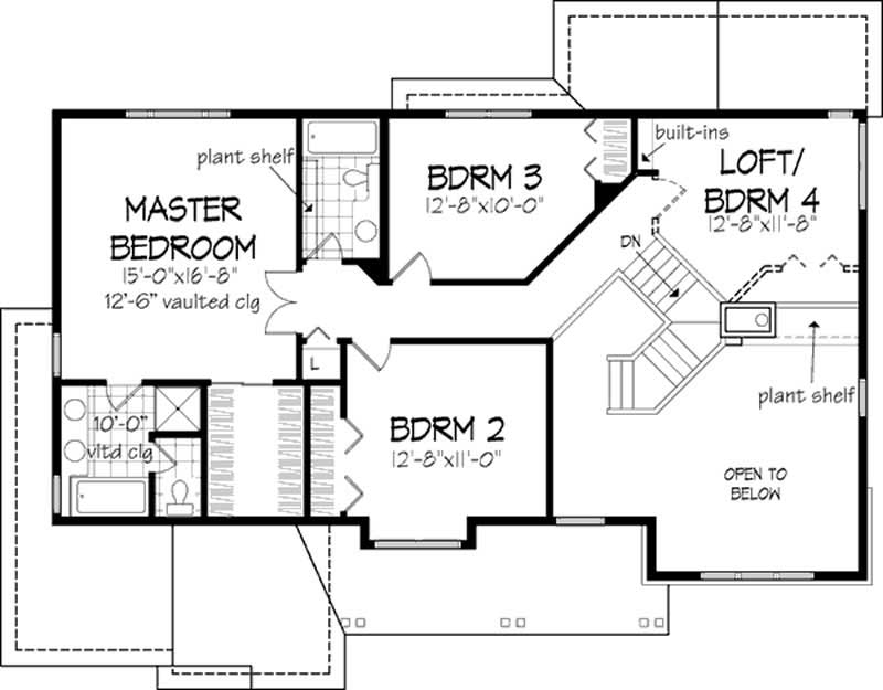 Floor Plan Second Story of Country Plan #146-1324