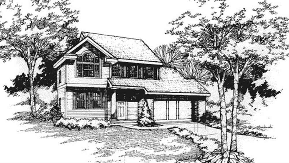 Front view of Contemporary home (ThePlanCollection: House Plan #146-1326)