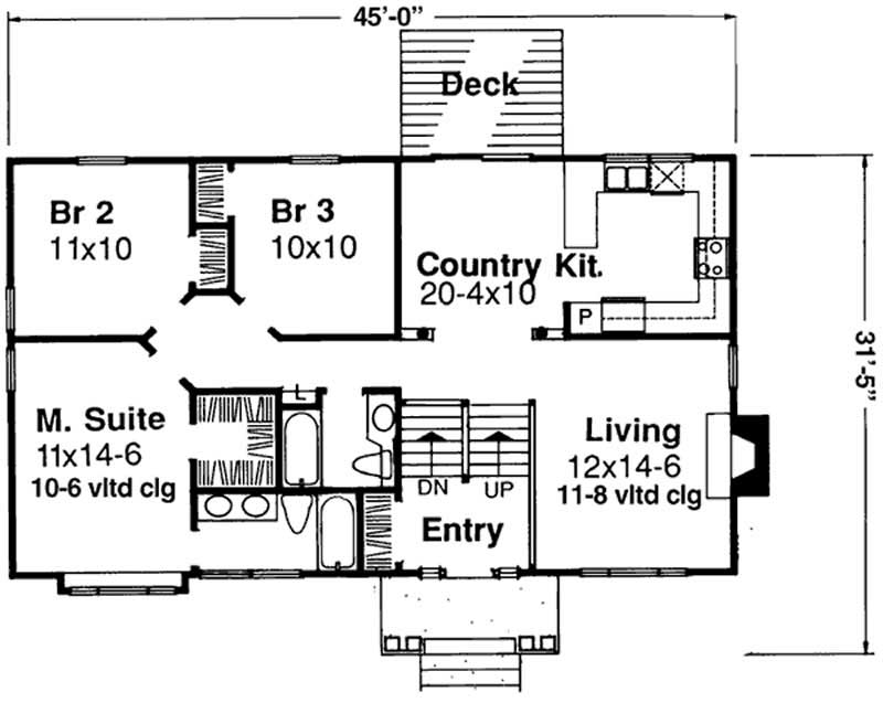 Floor Plan First Story of Cape Cod Plan #146-1329