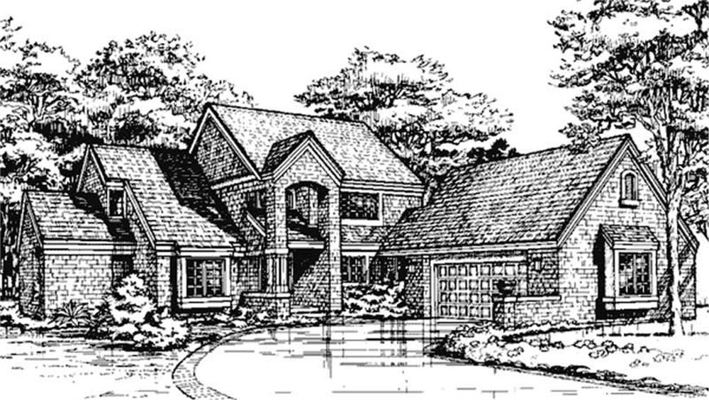 Front view of Country home (ThePlanCollection: House Plan #146-1330)