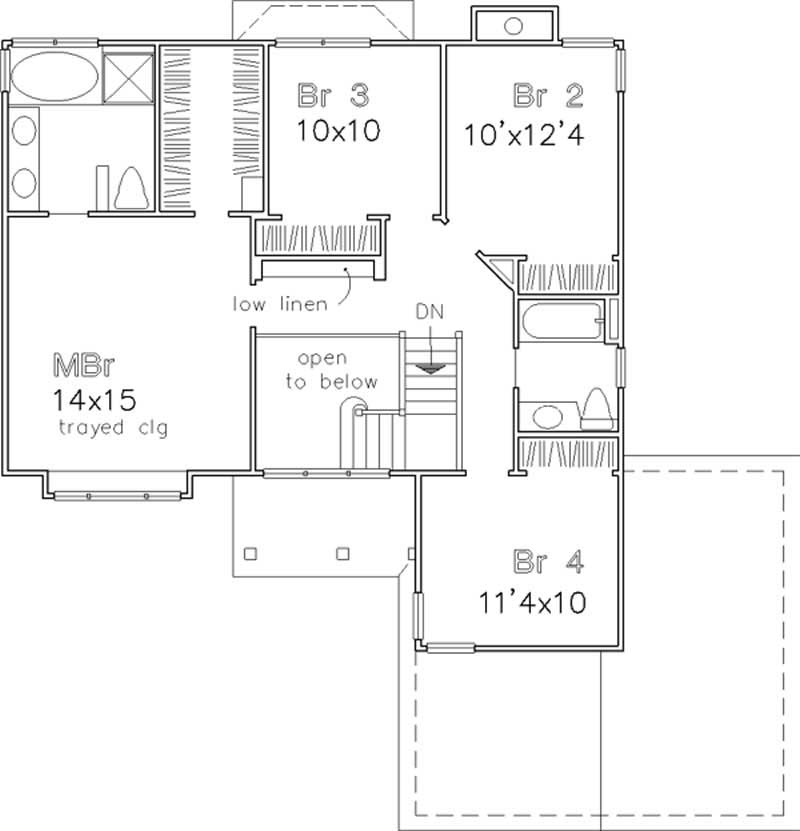 Floor Plan Second Story of Country Plan #146-1338