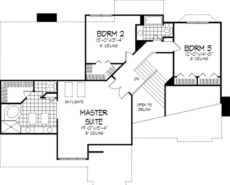 Floor Plan Second Story of Country Plan #146-1346